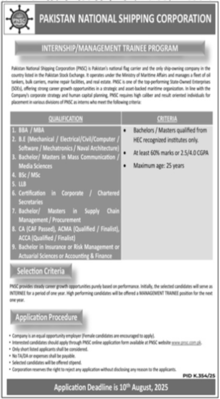 Pnsc Karachi Jobs 2025