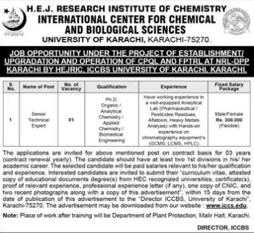 ICCBS University Of Karachi Apply Jobs 2025