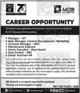 Institute Of Business Administration Apply Jobs 2025