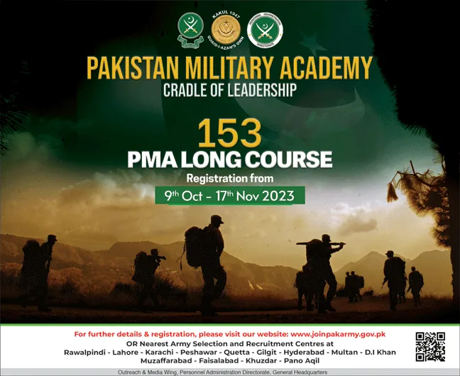 PMA Long Course 153 - Join Pak Army 2023 Registration