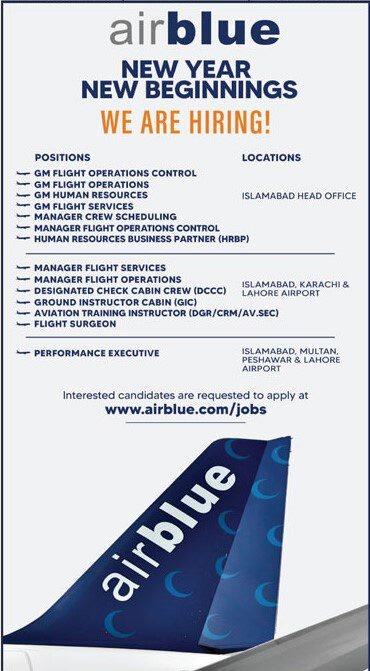 AirBlue Jobs 2023 Apply Online at www.airblue.com